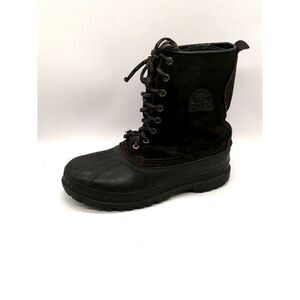Sorel Boots Mens Black 8 Snow Shoes Felt Lined Steel Shank Rubber Mid Calf‎